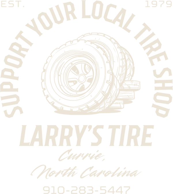 Larrys Tire Logo Support Your Local Tire Shop Wht 600